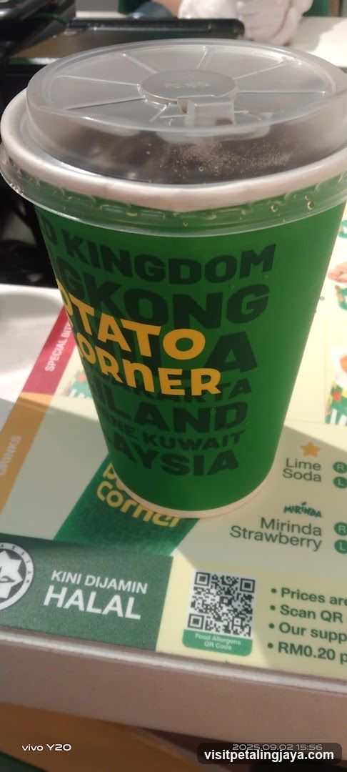 Potato Corner Cup and Menu Snippet