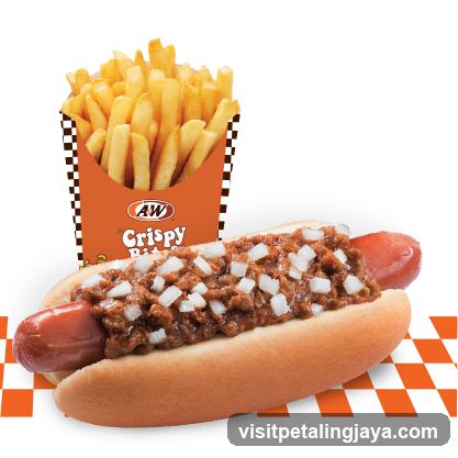 A&W Chili Cheese Coney and Fries
