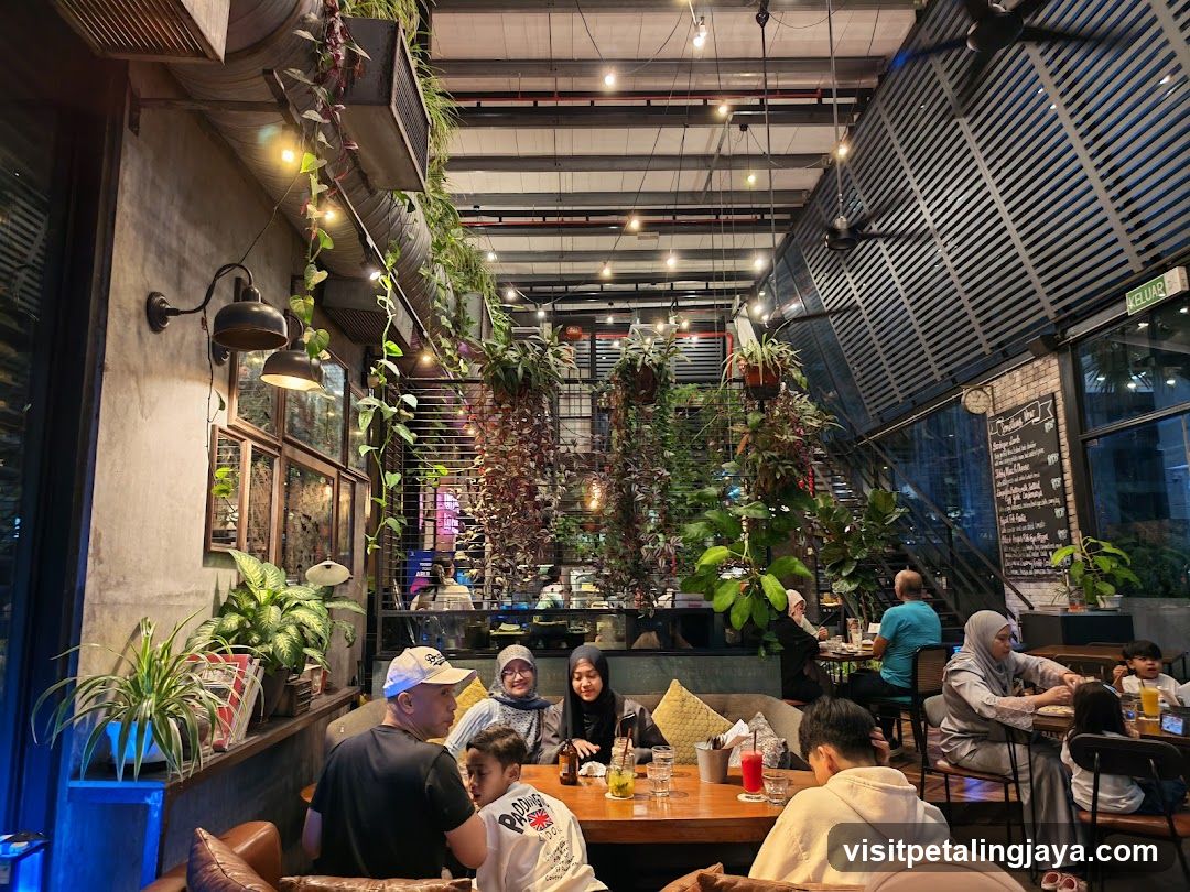 Restaurant Interior with Lush Greenery