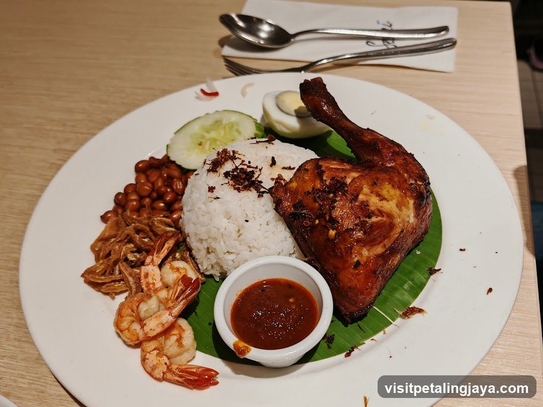 Nasi Lemak with Fried Chicken