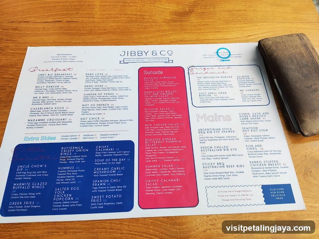 JIBBY & CO Menu