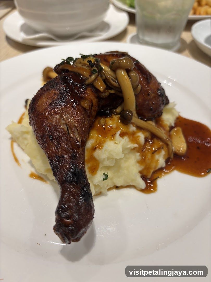 Roasted Chicken with Mashed Potatoes and Mushrooms