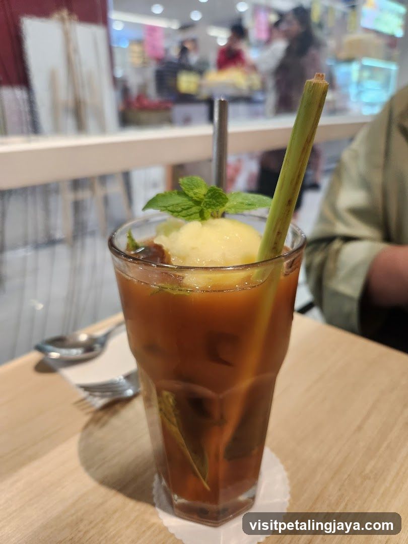 Iced Tea with Ice Cream and Mint
