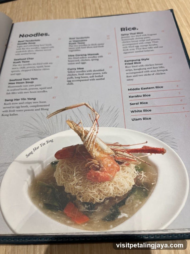 Noodles and Rice Menu