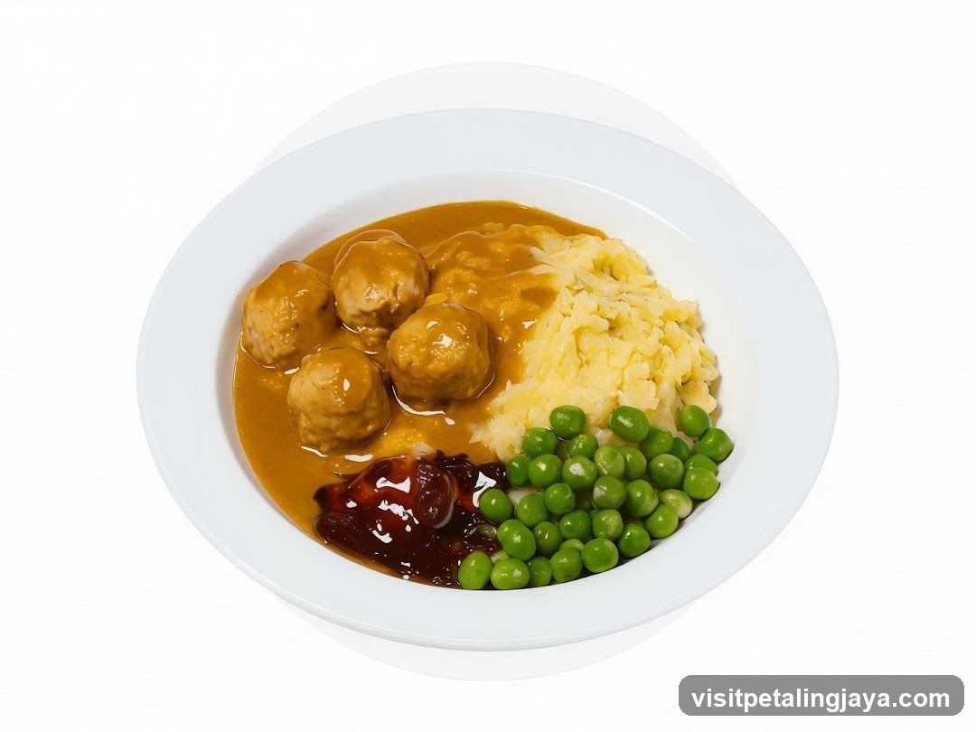 Meatballs with Mashed Potatoes and Peas