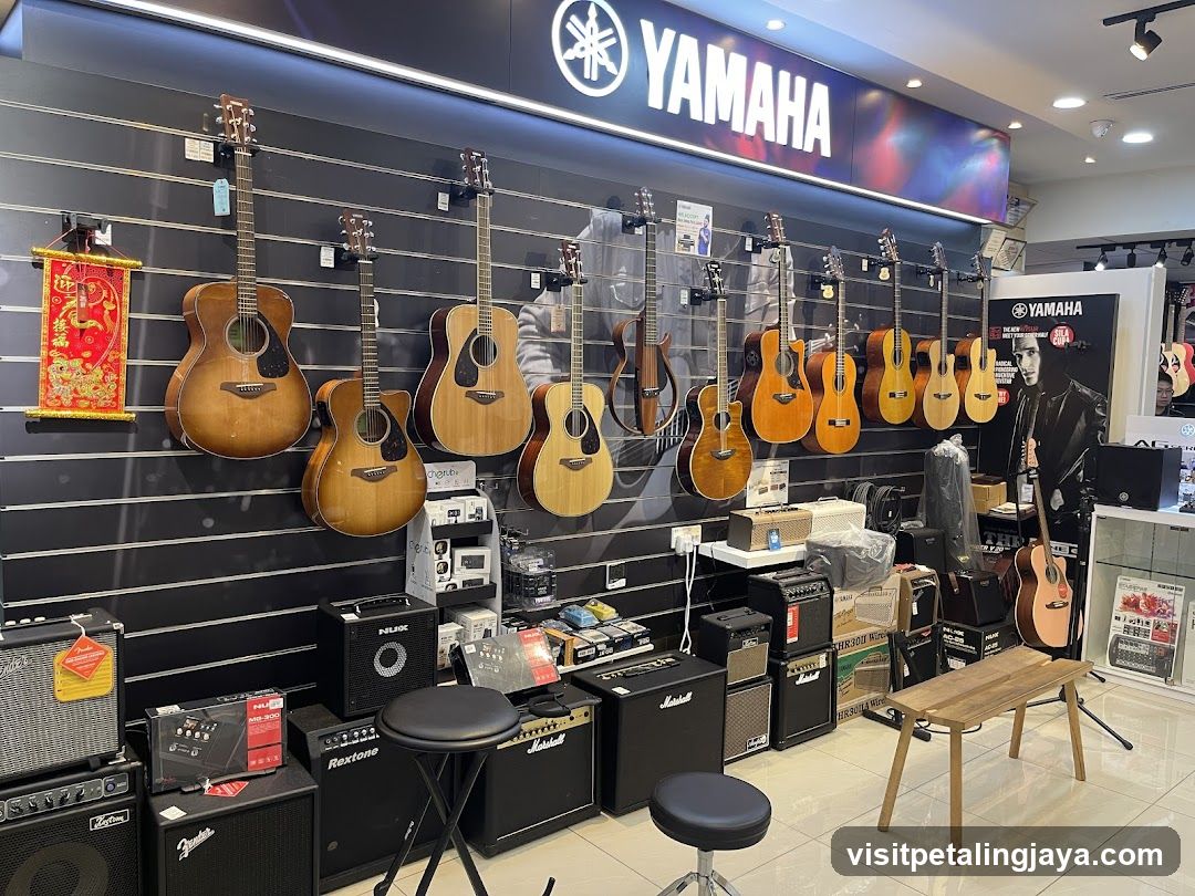 Guitars and Amplifiers in a Music Store