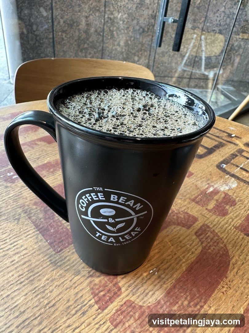 Coffee in a branded mug