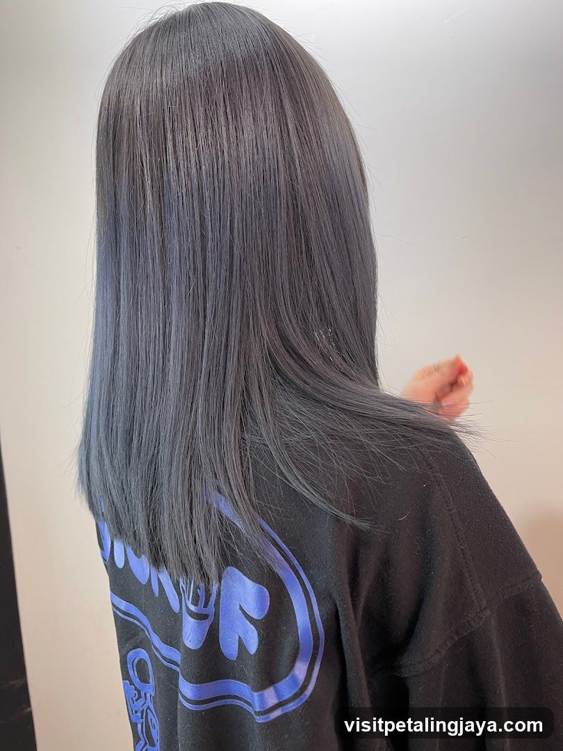 Woman with Blue-Gray Hair