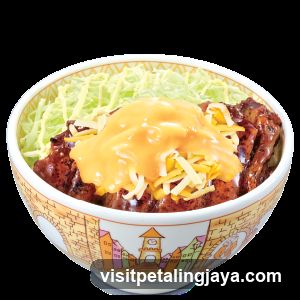 Pork bowl with cheese sauce
