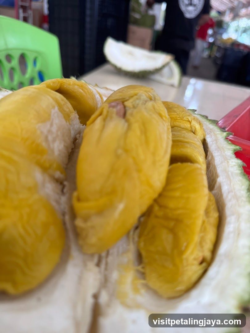 Close-up of Durian Flesh