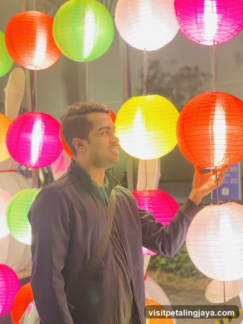 Man with Colorful Lanterns