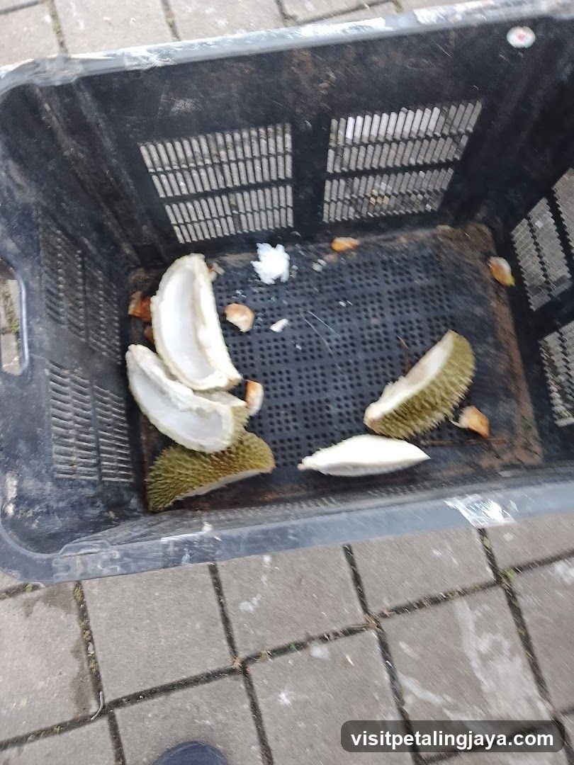 Durian Peels in a Crate