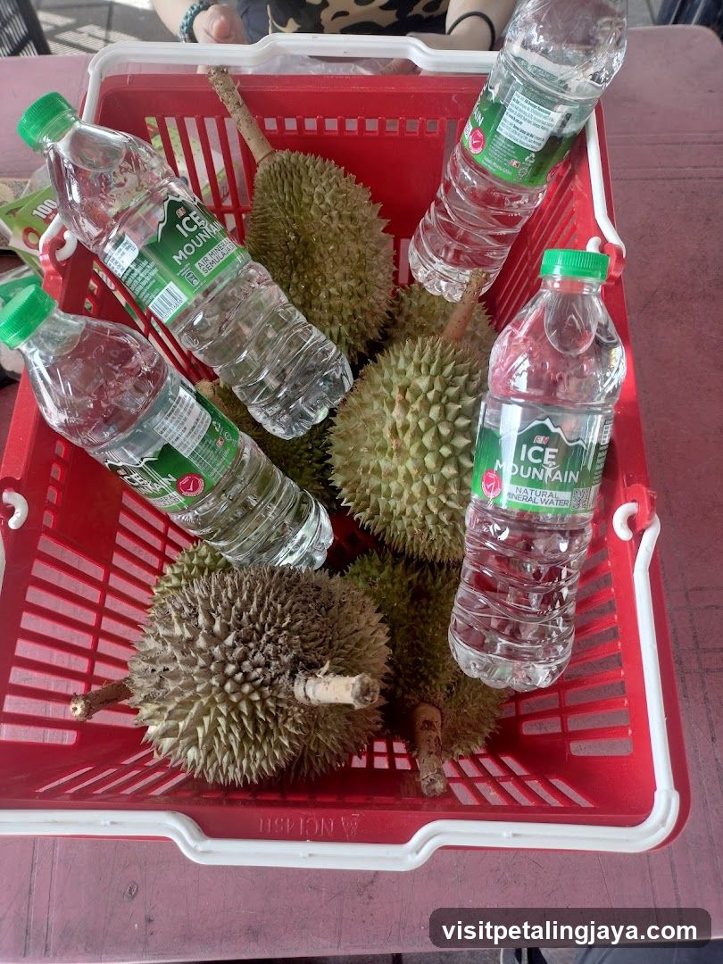 Durians and Water Bottles