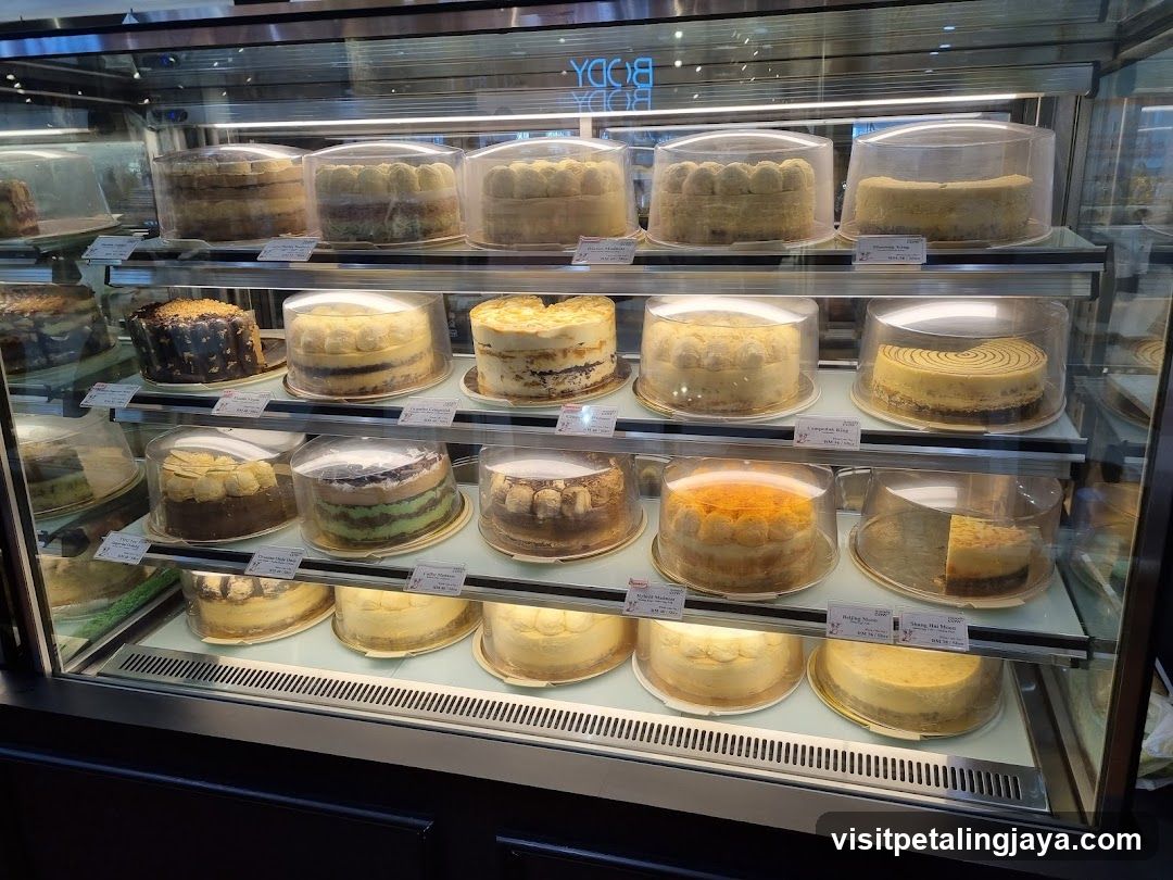 Display Case of Cakes
