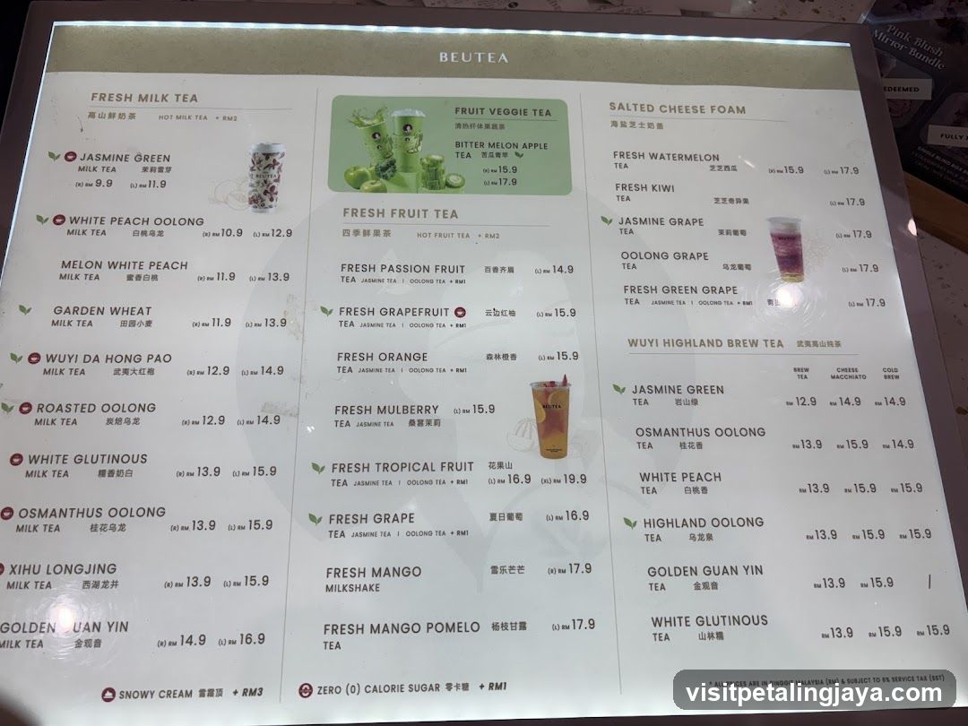 BEUTEA Menu