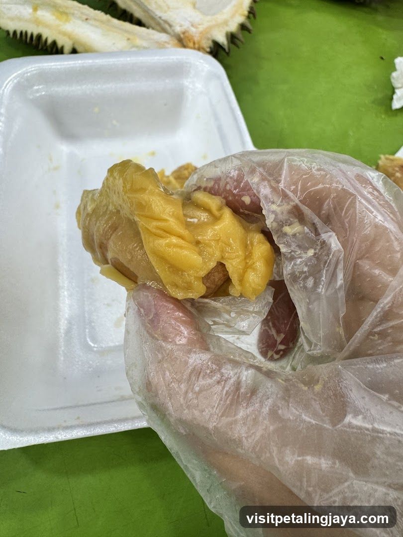 Durian Flesh Being Handled