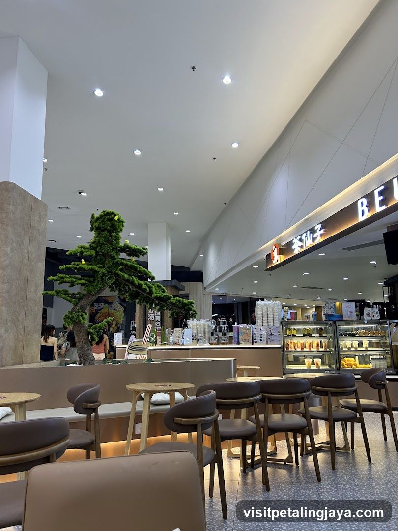 Cafe Interior with Seating and Counter