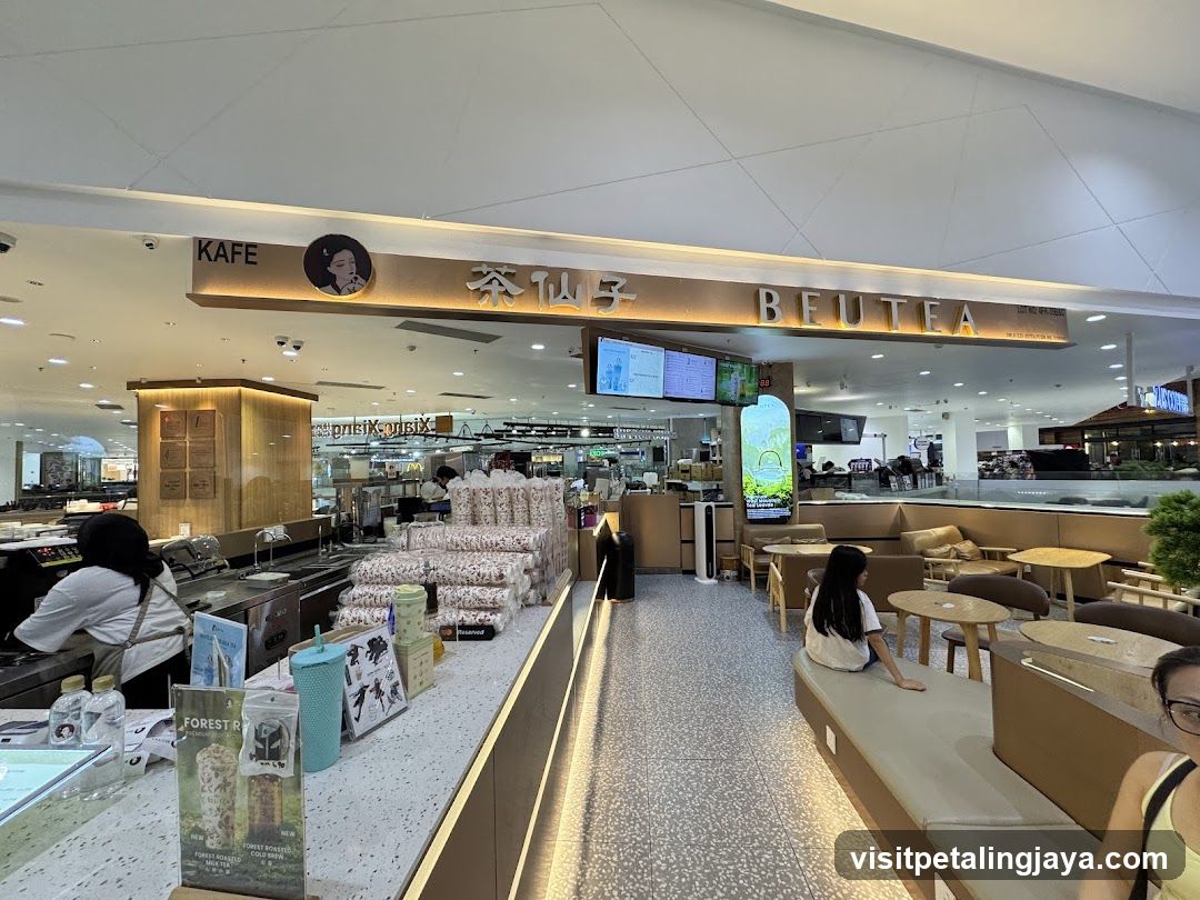 Cafe Interior with Seating and Counter