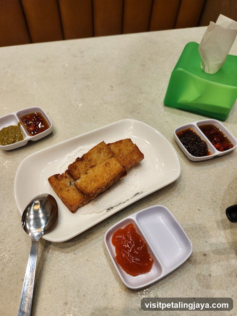 Fried Turnip Cake with Dipping Sauces