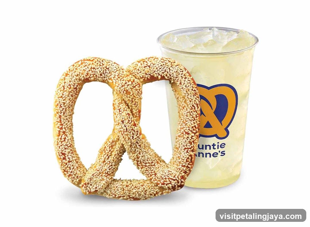 Sesame Pretzel and Drink
