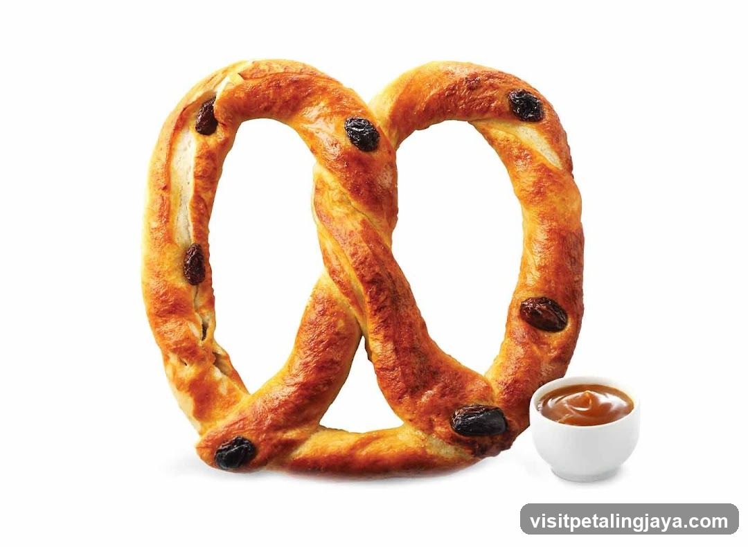 Raisin Pretzel with Caramel Dip