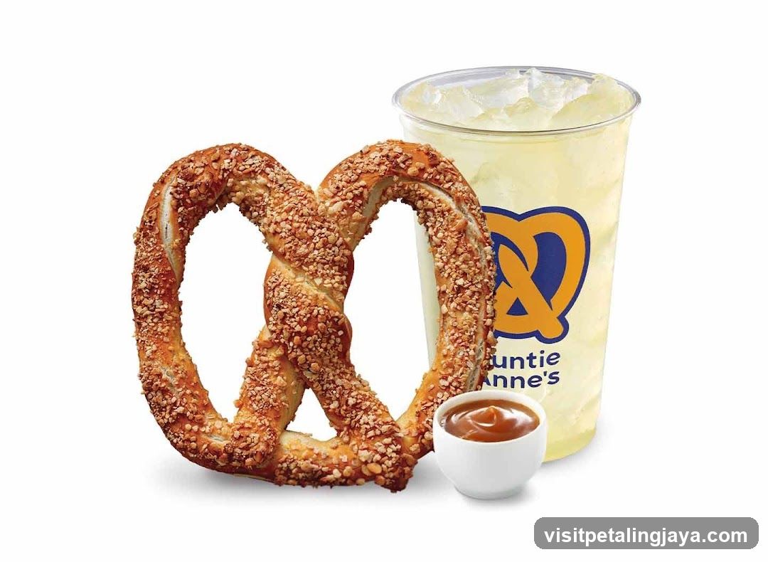 Pretzel with Drink and Dip