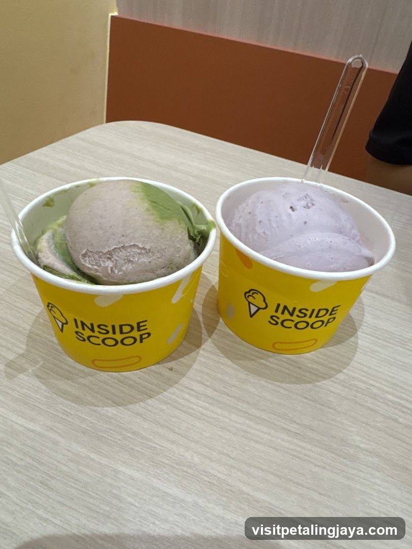 Two cups of ice cream