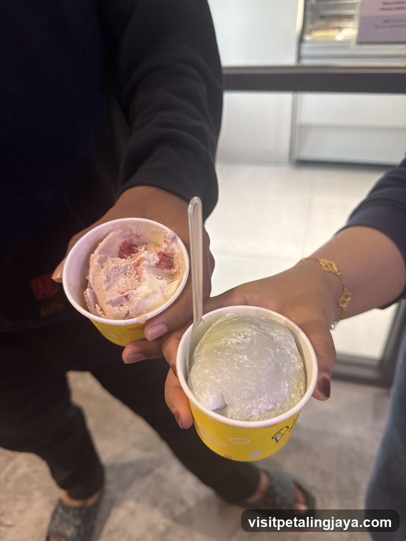 Two cups of ice cream