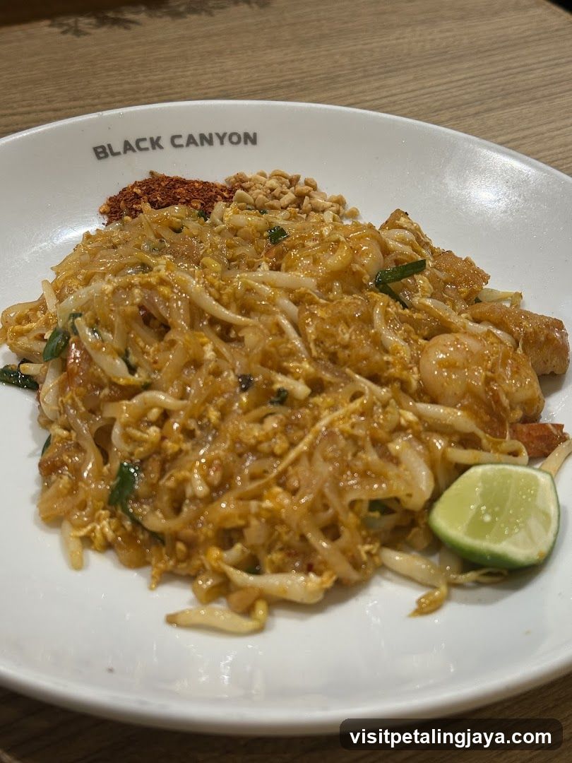 Pad Thai with Black Canyon branding