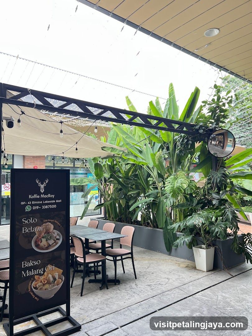 Outdoor Seating Area with Menu Stand