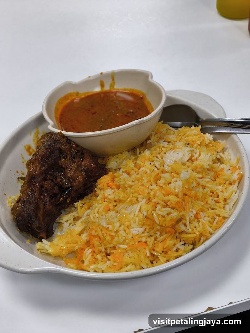 Biryani with Meat and Curry