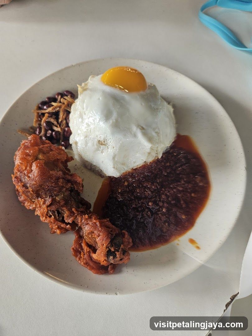 Nasi Lemak with Fried Chicken