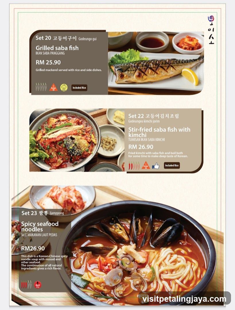 Korean Food Menu