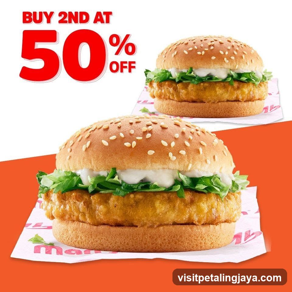 Buy 2nd at 50% Off Burger Promotion
