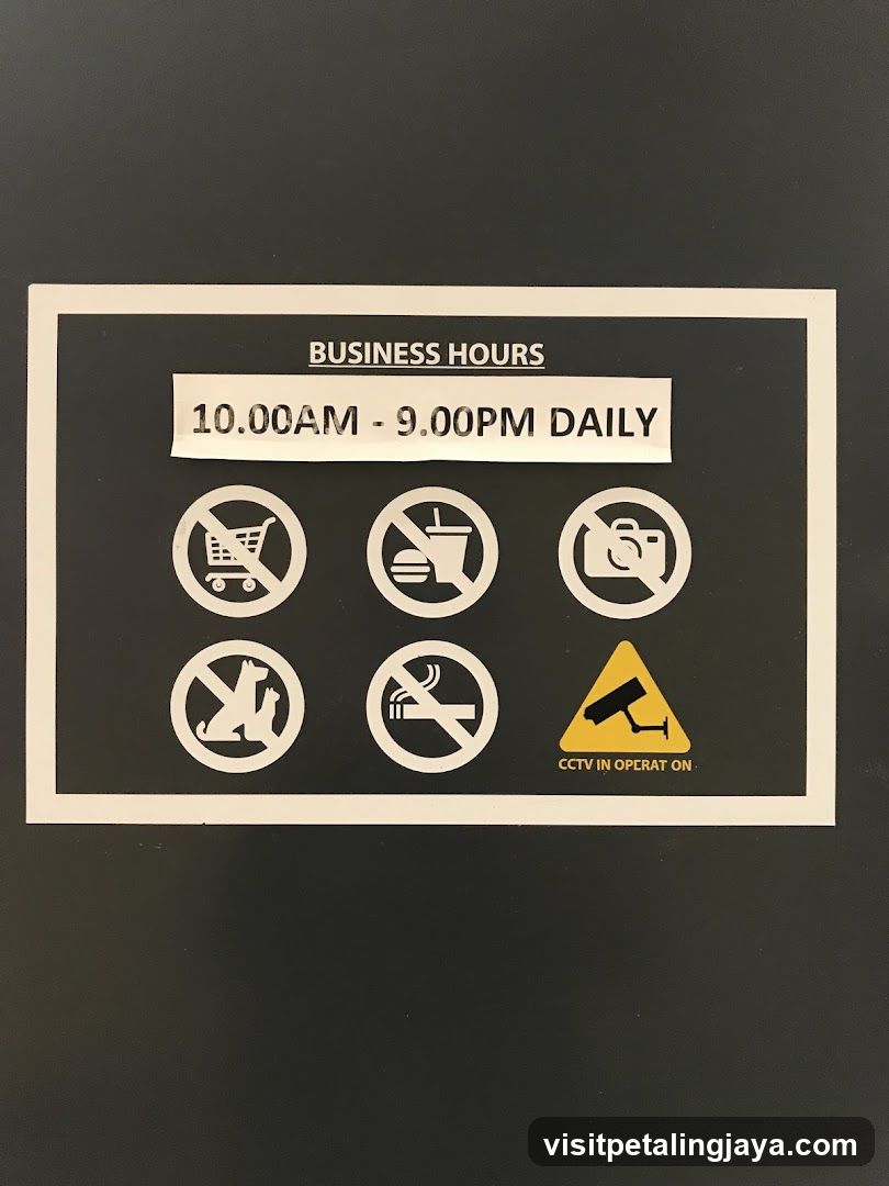 Business Hours and Rules Sign