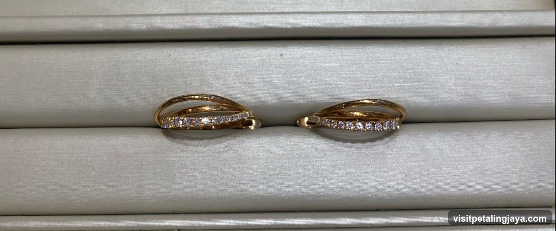 Gold Hoop Earrings with Diamonds