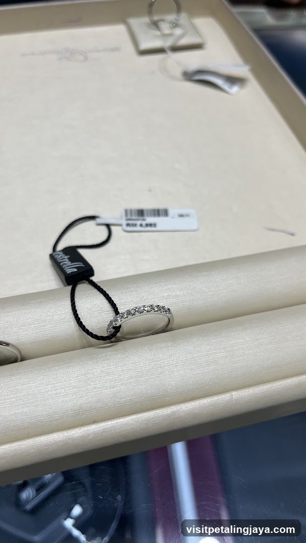Diamond ring on display