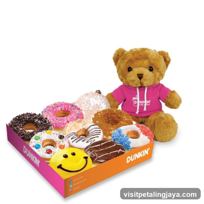 Dunkin' Donuts Box with Teddy Bear