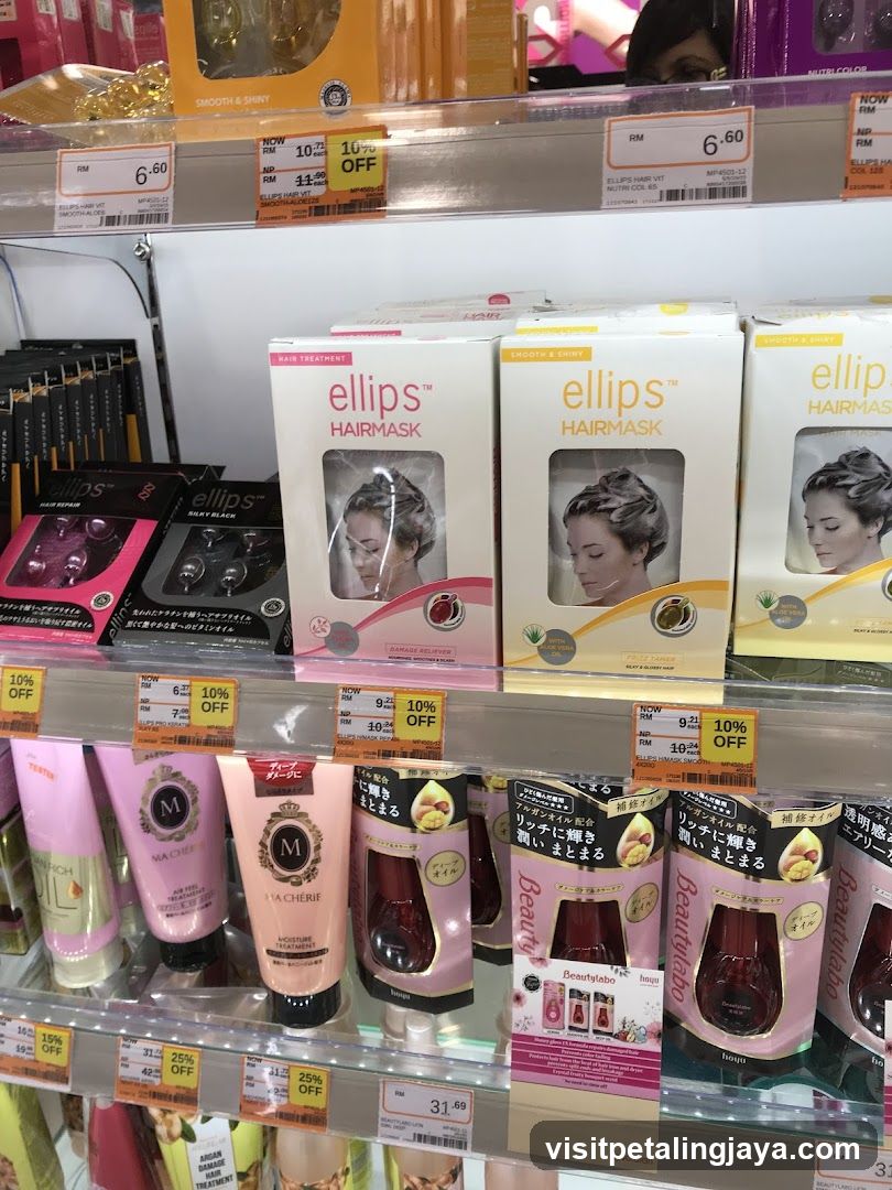 Hair care products on display
