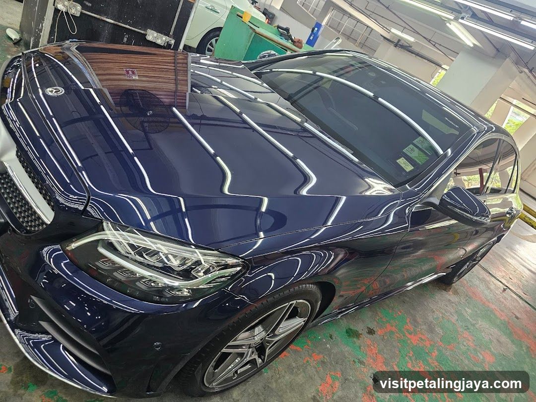 Polished Dark Blue Car
