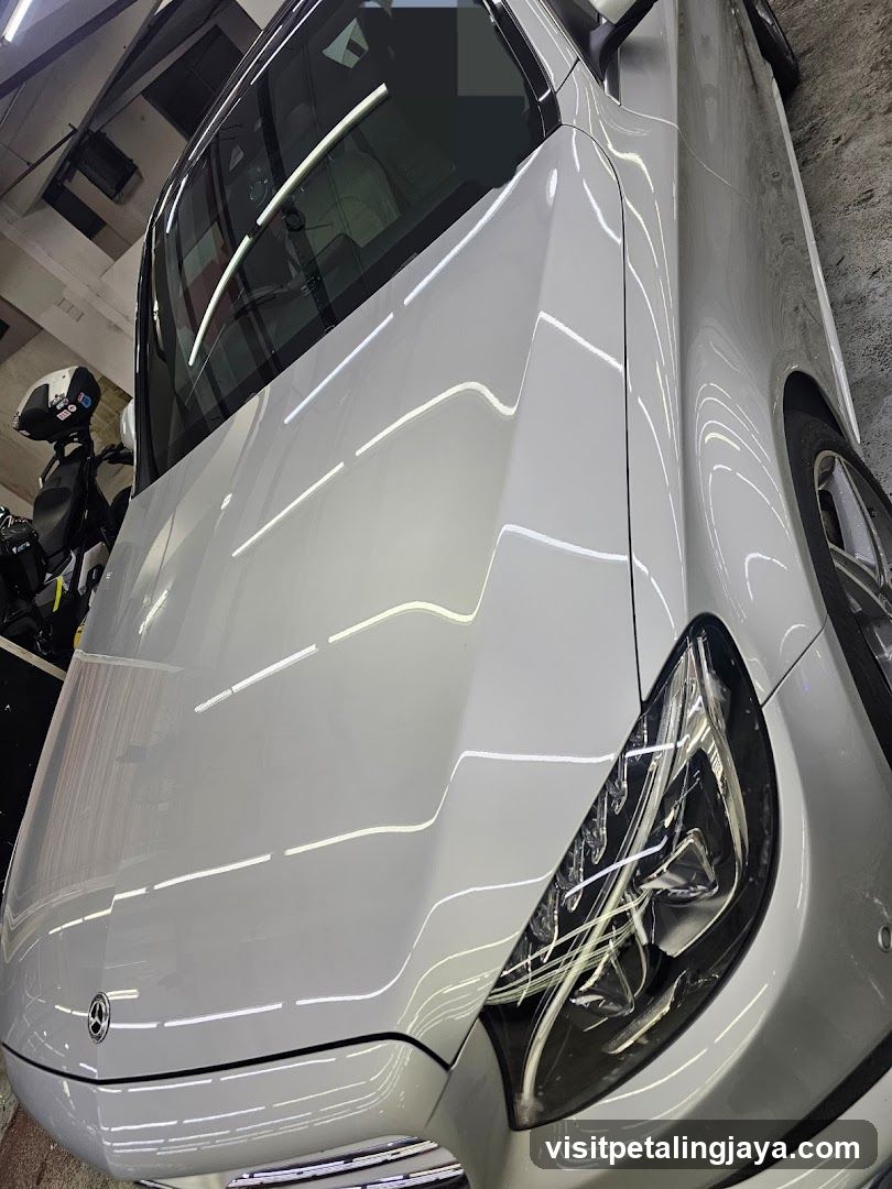 Polished Car Hood and Headlight
