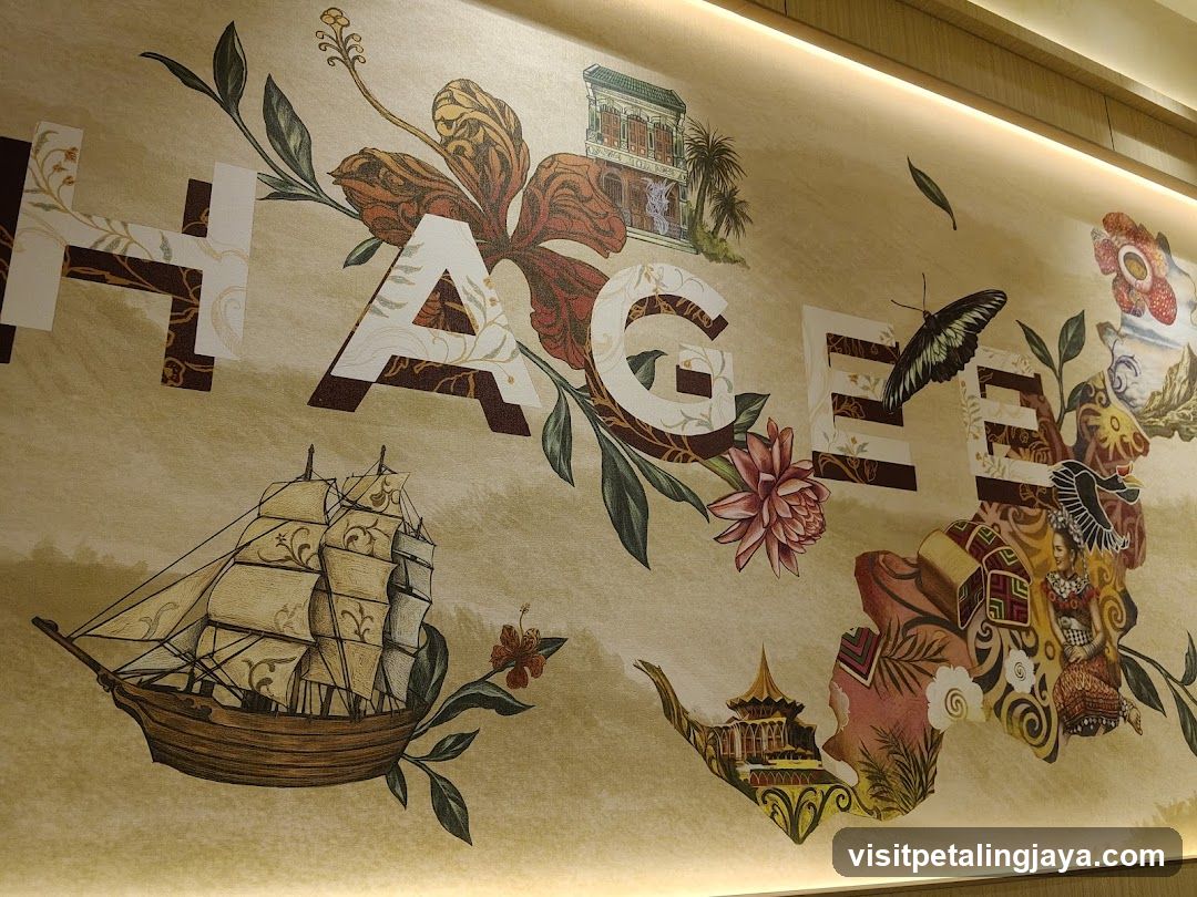 Mural with letters and imagery