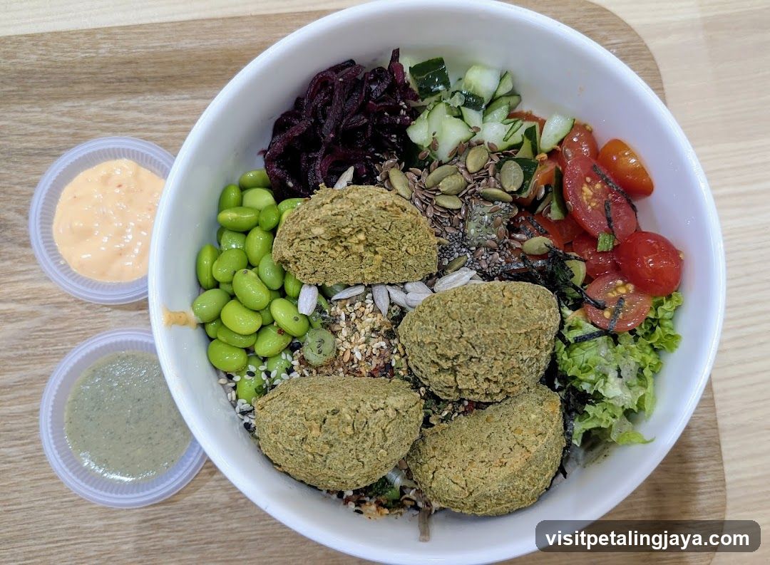 Falafel Bowl with Edamame and Tomatoes