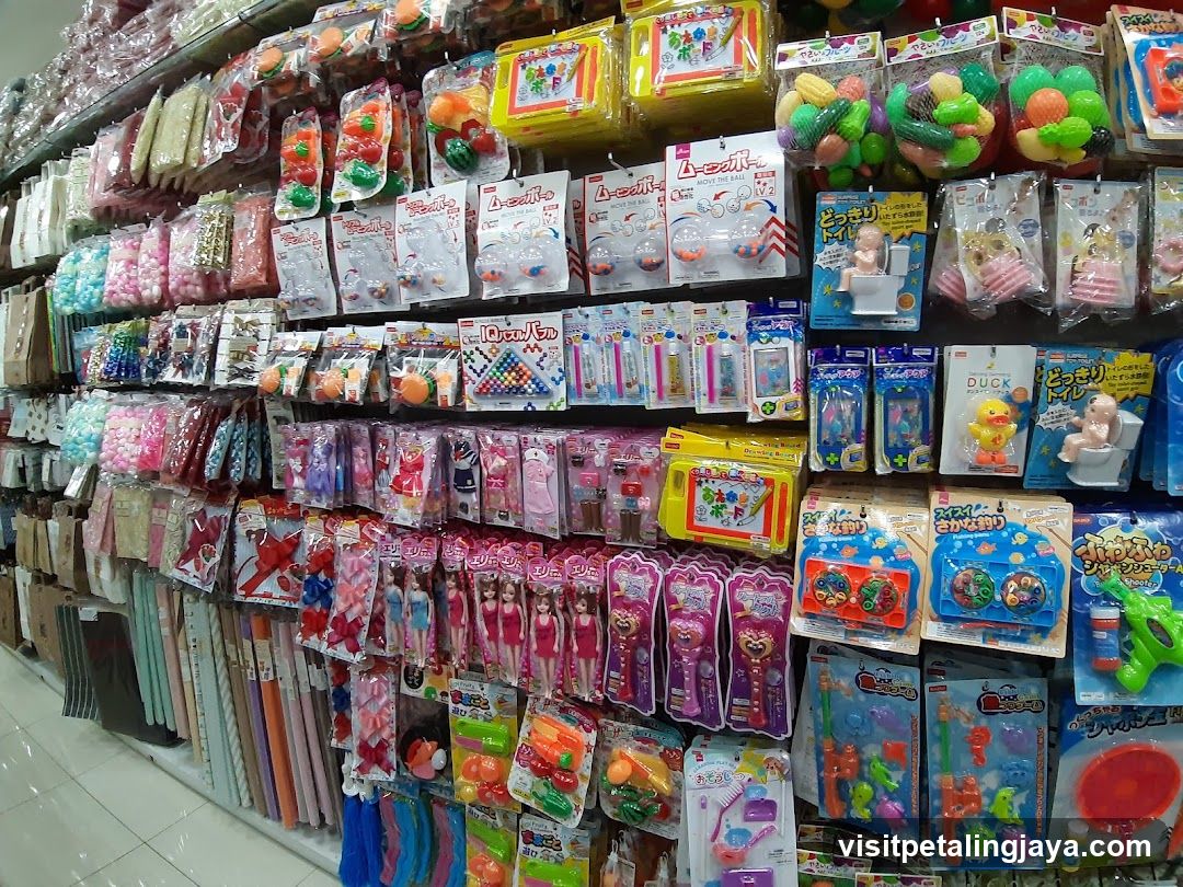 Assortment of toys and novelty items on display