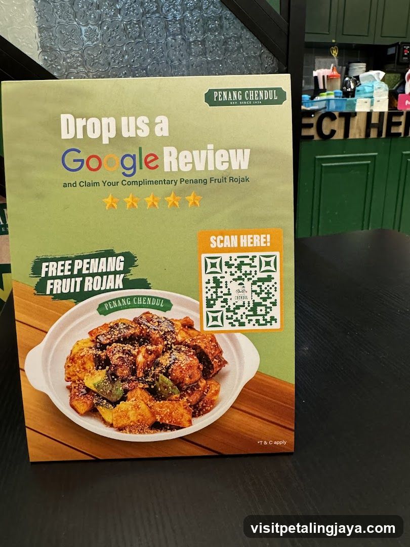 Penang Chendul Google Review Promotion