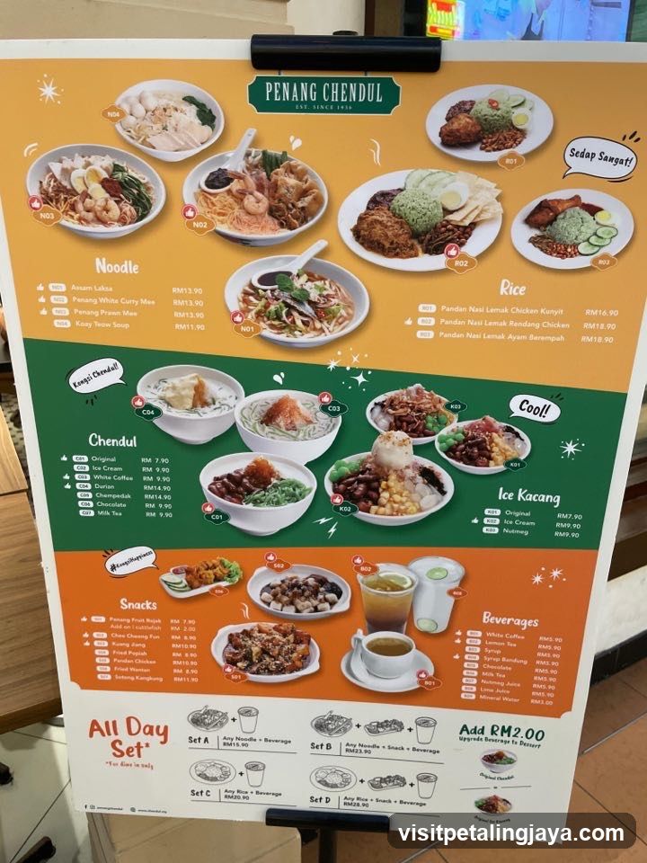 PENANG CHENDUL Menu