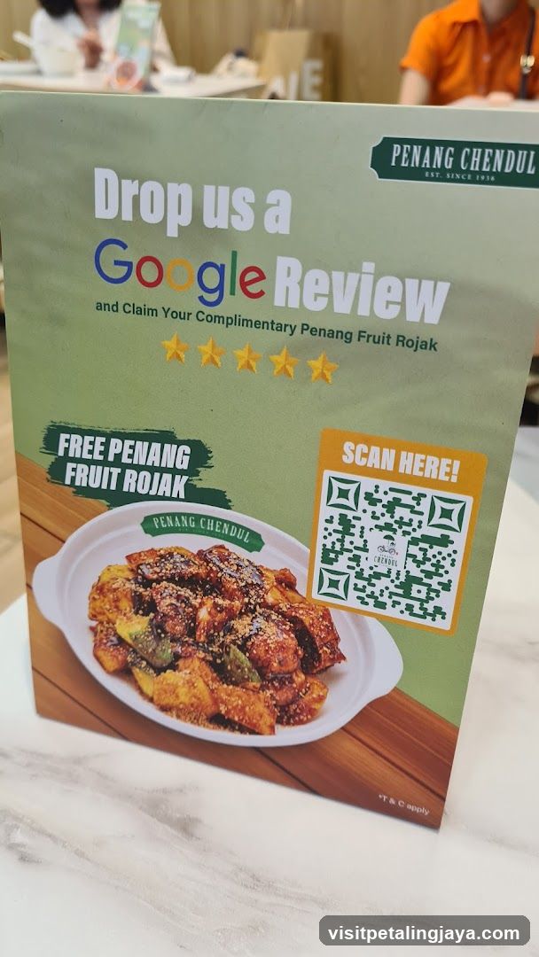 Penang Chendul Google Review Promotion