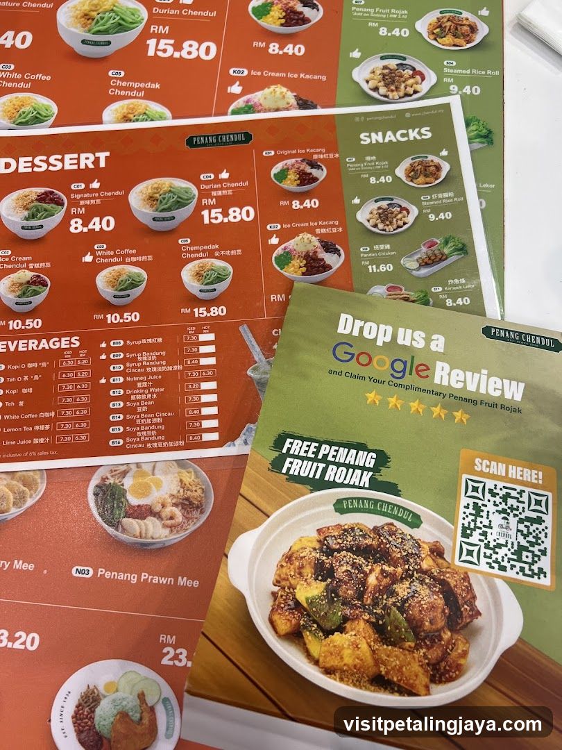 Penang Chendul Menu