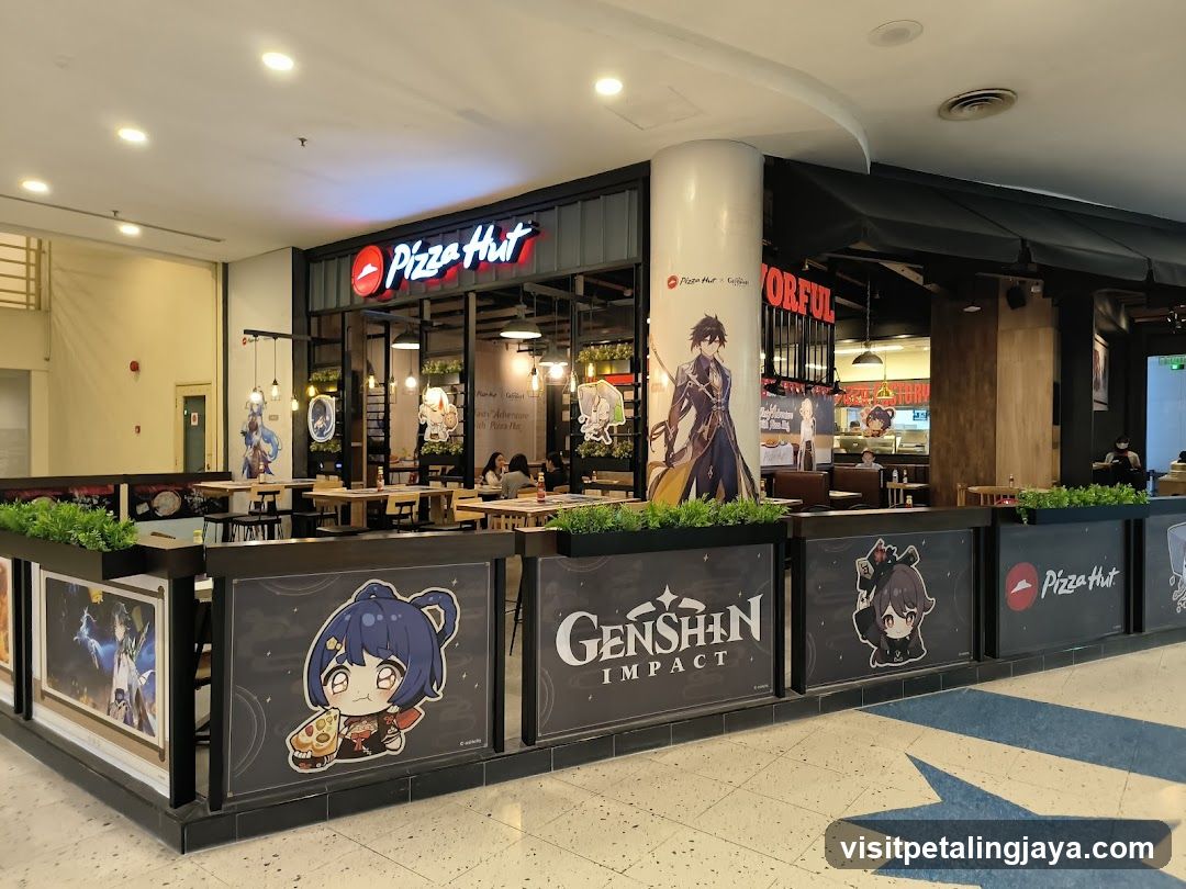 Pizza Hut with Genshin Impact Decorations