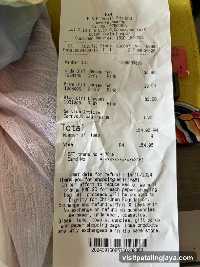H&M Receipt
